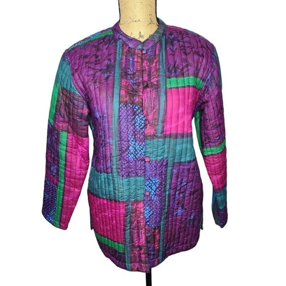 Quilt Style Colorful Boho Coat By Phool Medium - Picture 1 of 10
